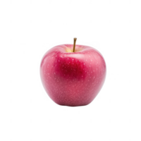 A fresh, vibrant red apple showcasing its smooth surface and enticing color. png