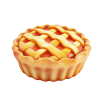 A delicious apple pie with a golden crust and woven lattice design. png