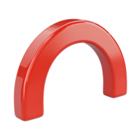 A shiny red 3D arch shape ideal for creative design projects. png