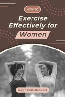 How to Exercise Effectively for Women Pinterest Graphic template