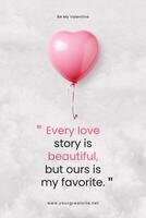 Grey Pink Valentine Day Quotes Pinterest template