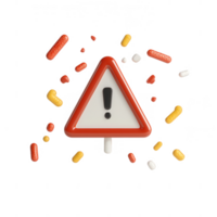 A warning sign with vibrant colors, symbolizing alertness and precaution. png