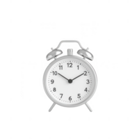 clásico plata alarma reloj mostrando hora para diario rutina y hora gestión. png
