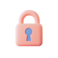 Colorful 3D lock icon representing security and digital protection concepts. png