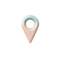 Colorful location pin icon on a transparent background for digital mapping applications. png