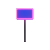 Colorful neon sign holder with a vibrant gradient background for creative displays. png