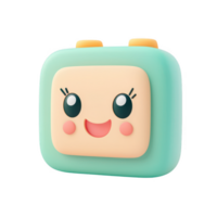 Cute cartoon character design featuring a happy smiling face. png