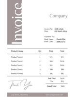 Fashion Store Invoice template