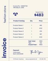 Fashion Store Invoice template