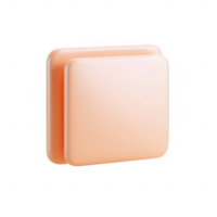 Minimalist design of a smooth, square-shaped object in soft peach color. png