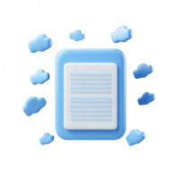 Stylish icon representing a document within a cloud-like backdrop. png