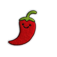 A cheerful red chili pepper graphic with a smiling face for culinary designs. png