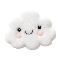 A cute, smiling cloud character representing joy and happiness. png