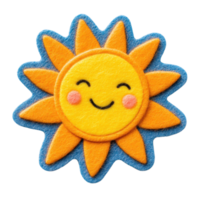 A cheerful sun illustration with a smiling face and vivid colors adding joy to any design. png