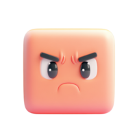 A cute yet angry cartoon character expressing intense frustration with a frowning face. png