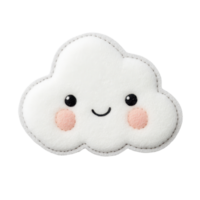 A cute plush cloud with a smiling face, perfect for children's decor or playful themes. png