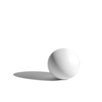 A simple white sphere with a soft shadow, representing minimalistic design and elegance. png