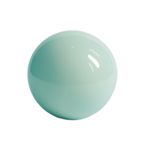 A smooth, glossy aqua sphere reflecting light in a minimalist style. png