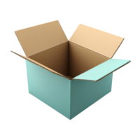 An open cardboard box ready for packing or storage, with a minimalistic design. png