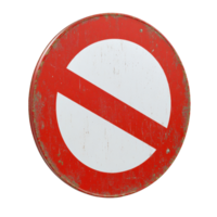 A weathered no entry road sign symbolizing restricted access. png
