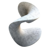 Abstract sculpture design featuring smooth curves and textured surface in neutral tones. png