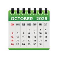 October 2025 Calendar Monthly Planner Illustration Template with Dates vector