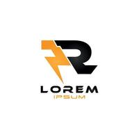 Bold and Dynamic Letter R Logo with Lightning Effect vector