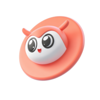 Cute cartoon character with big eyes on a colorful background, ideal for fun designs. png