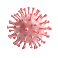 Detailed 3D rendering of a virus, emphasizing structure and features in vibrant colors. png