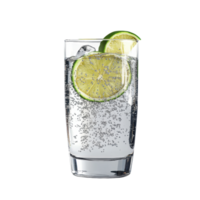 Refreshing sparkling water with lime, perfect for hydration and summer vibes. png