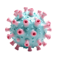 Stylized representation of a virus, showcasing its unique structure and design. png