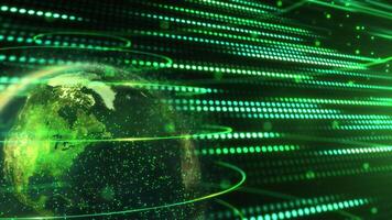 Planet Earth in the abstract virtual space of information technologies video
