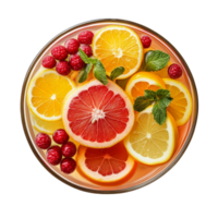 Refreshing Citrus Fruit Punch with Raspberries and Mint png