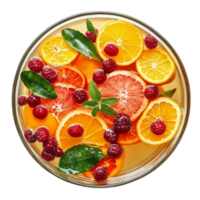 Refreshing Citrus Fruit Bowl with Raspberries png