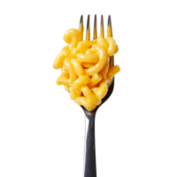 Creamy Macaroni and Cheese on a Fork. cut out png