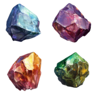 Vibrant Gemstones Collection Displaying Diverse Colors and Textures png