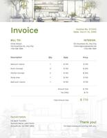 Green White Interior Design Invoice template