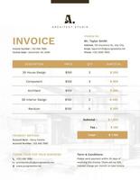 Brown White Architect Invoice template