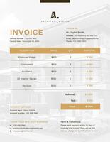Brown White Architect Invoice template