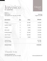 Minimalist Fashion Store Invoice template