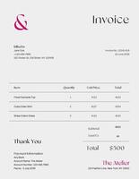 invoice for fashion business template design ideas