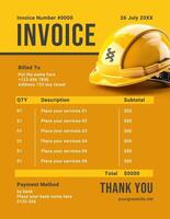 Orange Construction Company Invoice Template