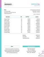 Fashion store invoice template