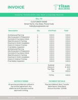 Construction Brand Invoice template