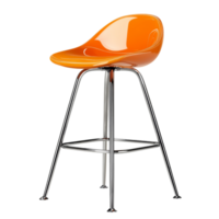 Modern Orange Bar Stool with Chrome Legs png