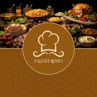 Brown minimalist restaurant bussines card square template