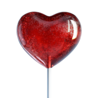 Red Heart Shaped Lollipop On A Stick. cut out png