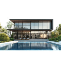 Modern Two Story House With Pool And Landscaping png