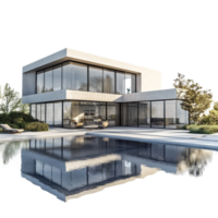 Modern Luxury Home with Pool and Expansive Windows png