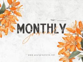Minimalist Monthly Journal With Flower Presentation template